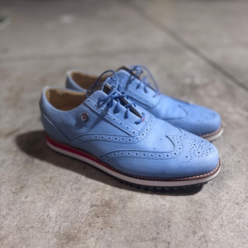 Footjoy Ladies Blue Oxford Spikeless Golf Shoes Size 8M only worn for warmup